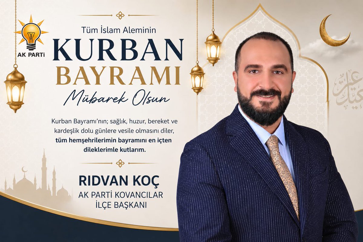 ridvankoc23's tweet photo. Kurban Bayramı’nın bereketi, huzuru, mutluluğu ve kardeşliği tüm gönüllere dolsun. 
Gönüllerimizin birleştiği, ruhlarımızın arındığı, muhabbet dolu bir bayram dileğiyle,
Kurban bayramımız mübarek olsun.

#kurbanbayramı https://t.co/qc9hhAggJC
