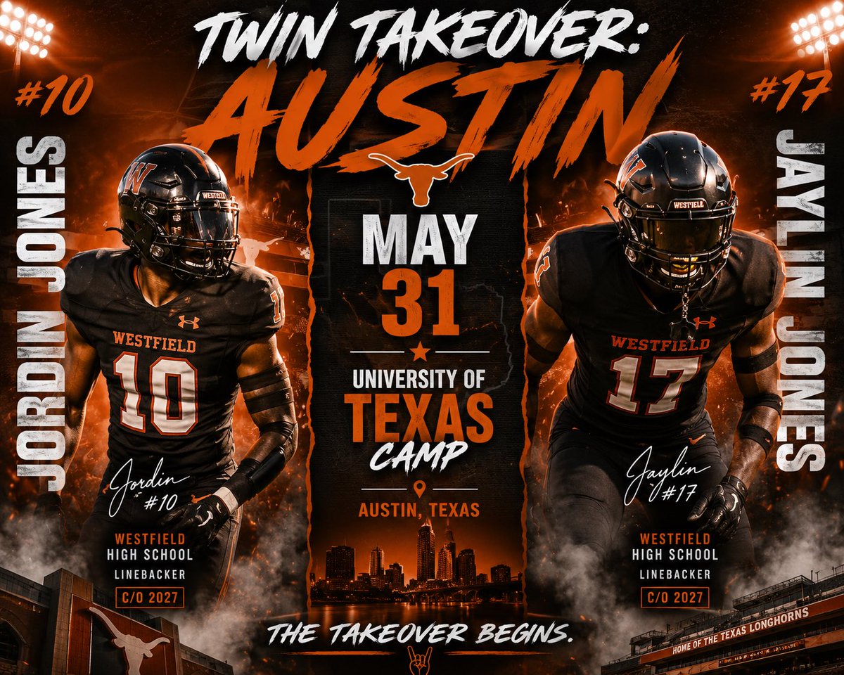 JaylinJones37's tweet photo. We will be @TexasFootball this weekend ready to compete. 

@CoachSark @On3 @247recruiting 
@Coach_Bragg @DezBlackCoach 
@SpringISDAthl @SpringISD 
@txmaxpreps @TFloss32 
@UTAustin @LonghornNetwork https://t.co/pdGTAM0JwL