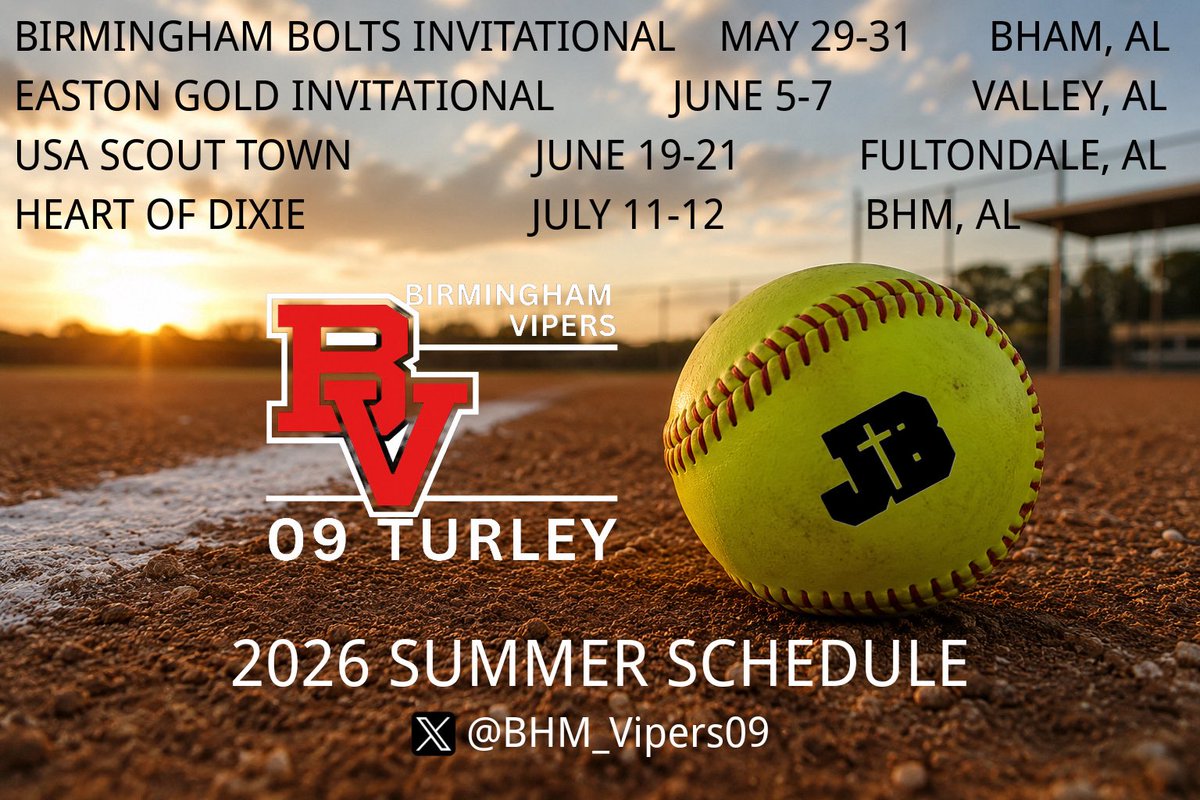 Izzybrantley10's tweet photo. Looking Forward To A Great Season Of Summer Travel Ball! Go Vipers!❤️🤍🖤
@BHM_Vipers09 @Tigers_Softbal @TribSportsLive @SunilSportsNews @KyleParmley @warhawksball @snead_softball @WallaceStSB @GstateSB @UNASoftball https://t.co/22kwWVCTKC