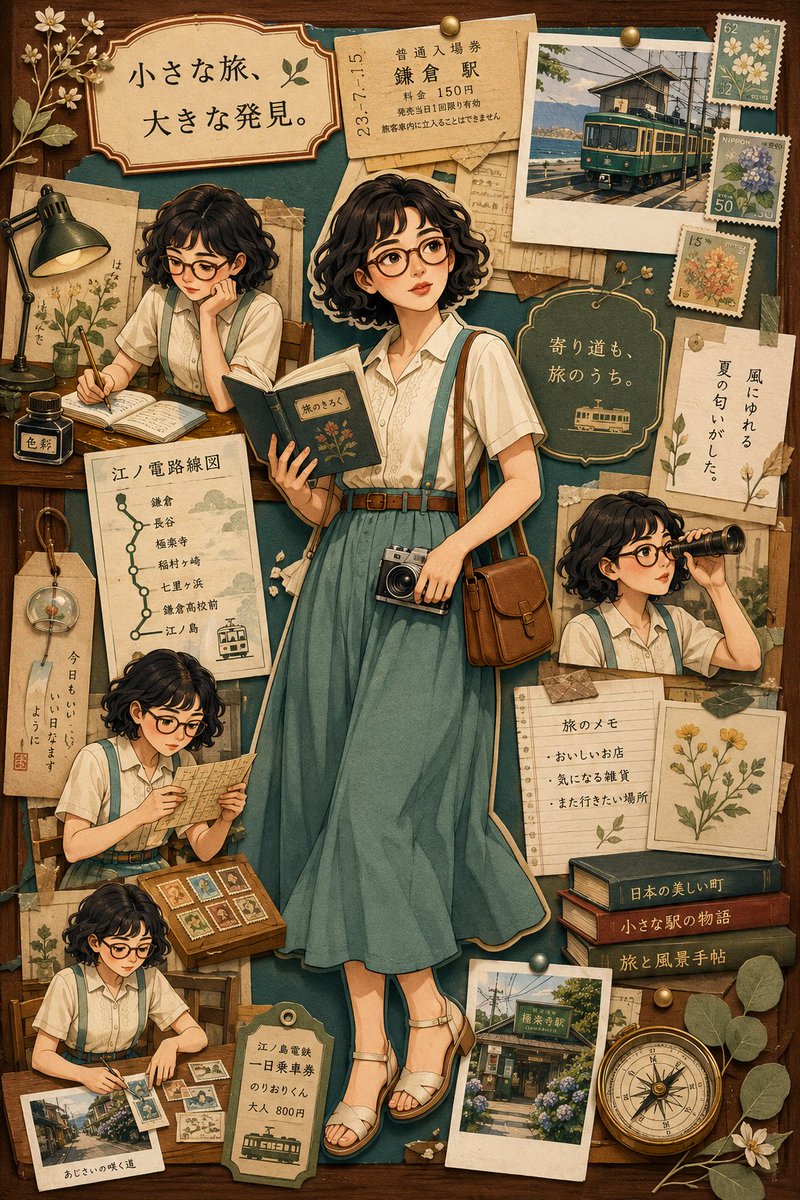 Nostalgic Travel Collage Scrapbook