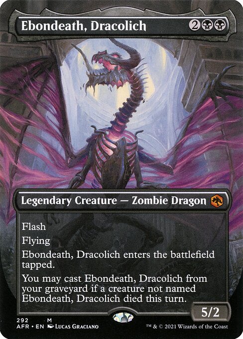 MTGAverageJoe's tweet photo. @TheTrinketMage It’s not great, but I play it in my Ebondeath deck since it can just fight him then I can use the land to tap for half his cost to recast him. https://t.co/aXbHiHxCVE