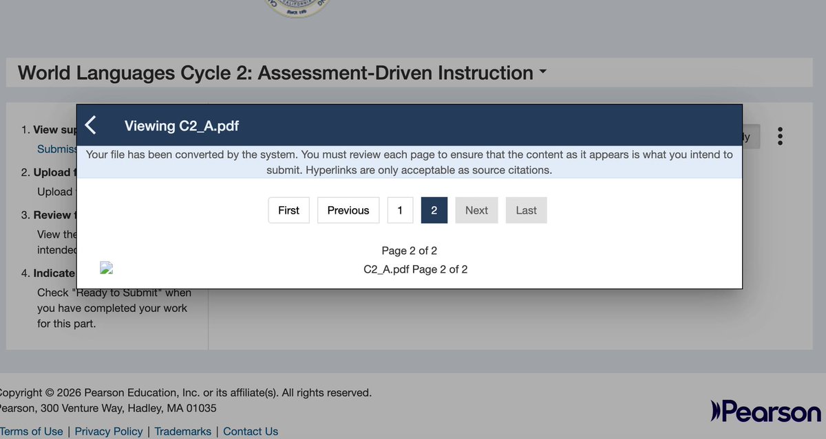 michellieee26's tweet photo. @CalTPAHelp @pearson 
Anyone else getting these error messages? Or am I doing something wrong here? I've tried .docx / .odt /.pdf SEND HELP 😭😭😭😭😭 https://t.co/Xz6uEGrNdg