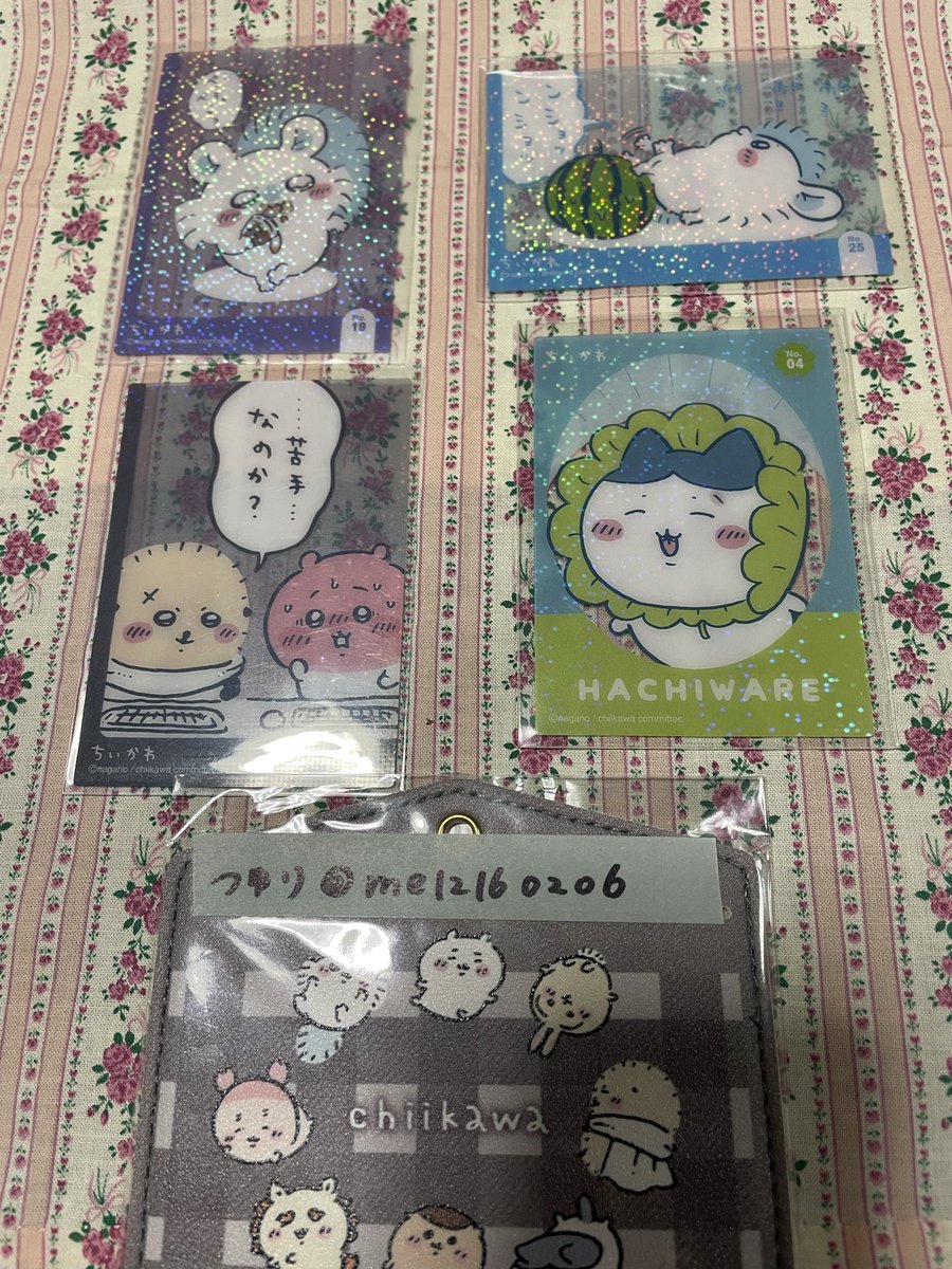 me12160206's tweet photo. 【交換】ちいかわ シール スナップマイド クリアカード ステッカー キーホルダー ブックマーク 等

譲：画像1～26

求：画像27～34他うさぎ、ちいかわ、あのこ、かぶとむしなんでも検討します。
コースターは全て揃っている為求めておりません💦

郵送交換希望です。
お声がけ頂けますと幸いです🍀 https://t.co/LbJjVOpd3m