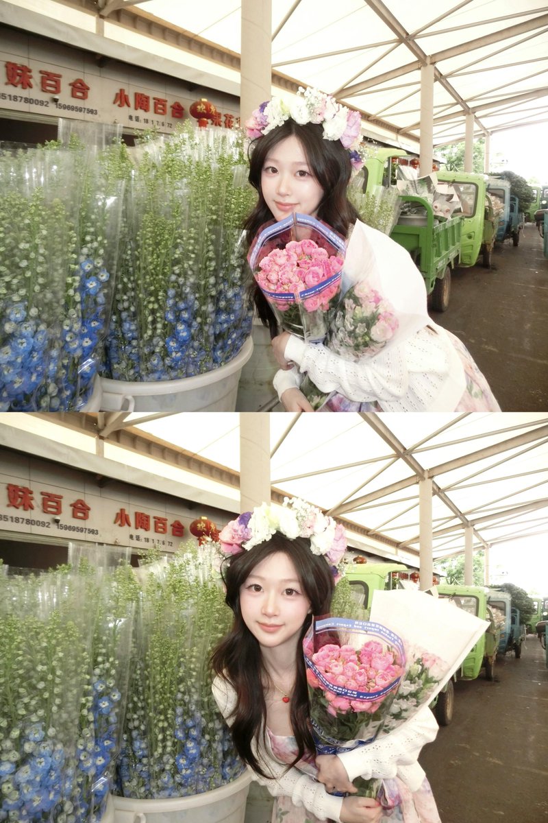 CreamLullabyYu's tweet photo. 美女对好看的花🌹 没有抵抗力😍 https://t.co/89VVpriaI2