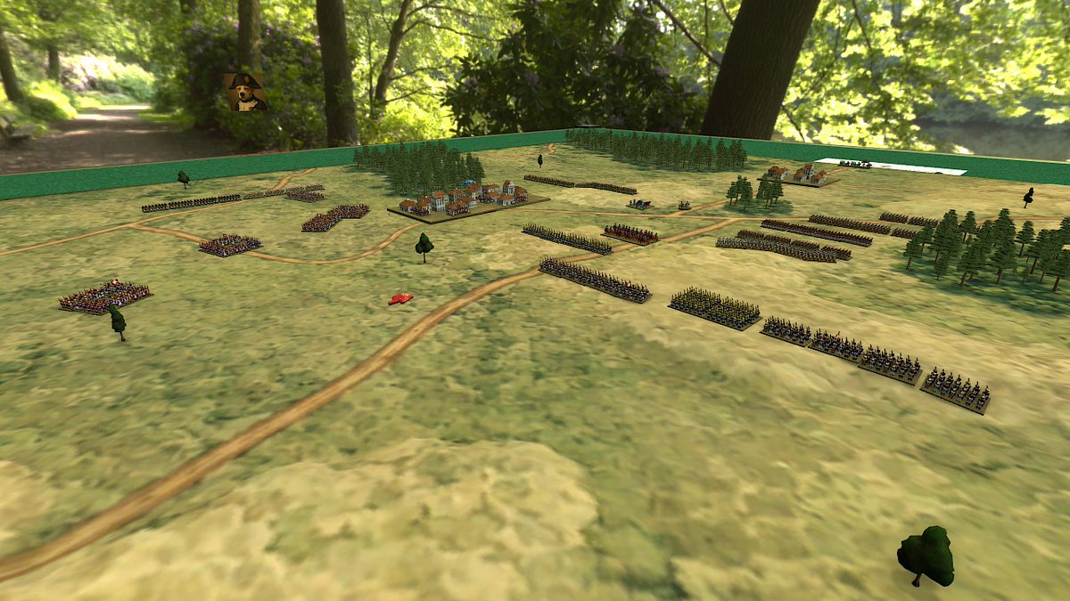 TheGascon's tweet photo. The playtest crew agreed that the Windknollen scenario for "Lasalle" was a tough one for the French.  Lacking both cavalry and artillery, they could slow but not stop the advancing 1806 Prussians.  More testing to come. https://t.co/n5gTZ7ly3h