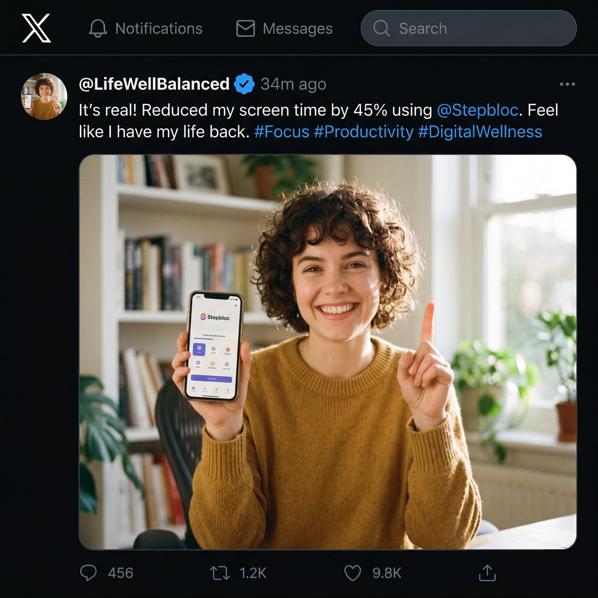 StepBlocApp's tweet photo. #lifechanging #productivityHack #screentime #digitalDetox #appstore #tsla https://t.co/gr7hMOF7KF