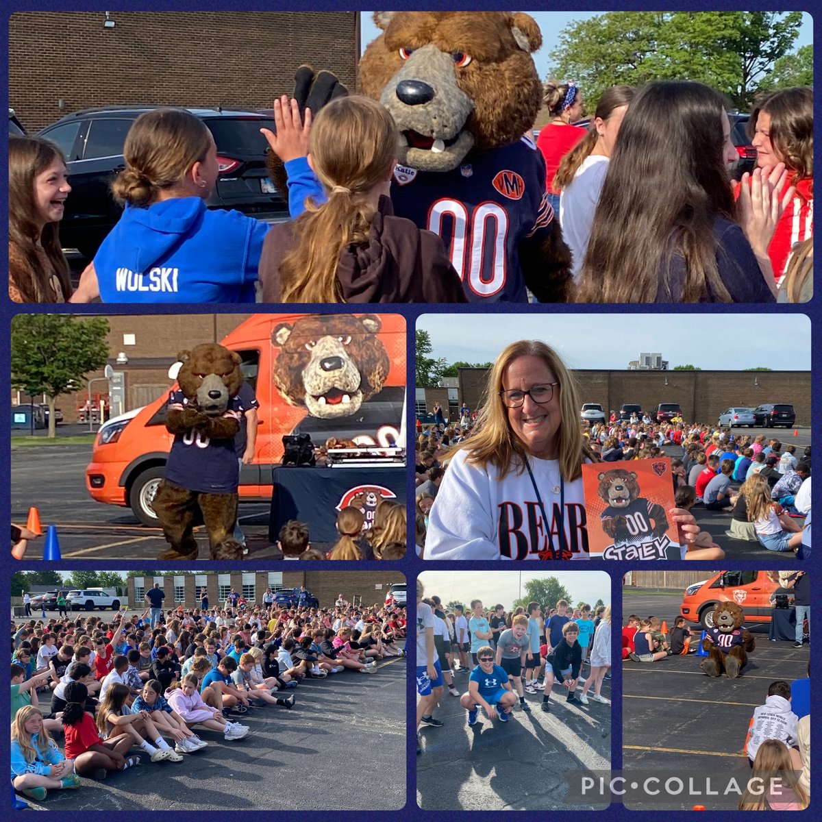 NLSD_122's tweet photo. Staley from the Chicago Bears stopped by Bentley for an end of the year assembly! https://t.co/DeCImmjk76