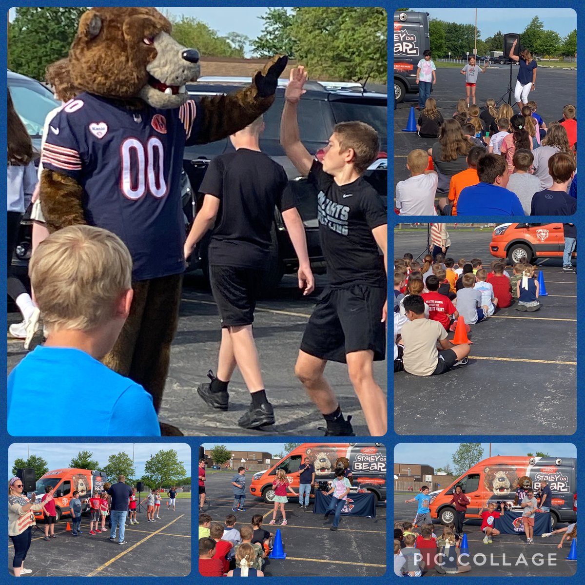 NLSD_122's tweet photo. Staley from the Chicago Bears stopped by Bentley for an end of the year assembly! https://t.co/DeCImmjk76