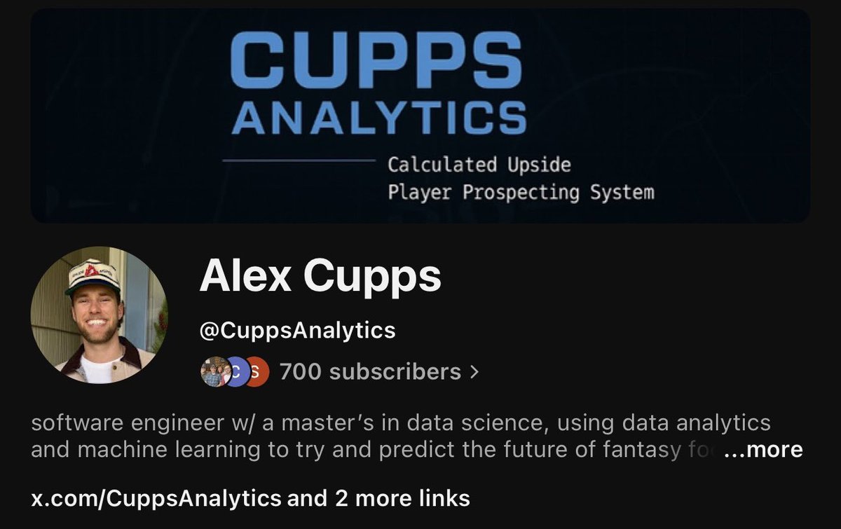 CuppsAnalytics's tweet photo. Just two weeks later, we’re at 700. The support has been absolutely crazy recently. 

All you absolute sickos watching data breakdowns in deep in the offseason…appreciate you big time🤝

1,000 before NFL kickoff is the goal. We keep going‼️ https://t.co/Jmww8dRI9d