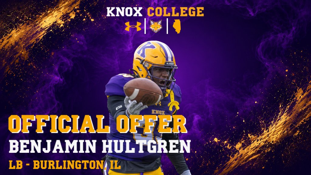 BenHultgren27's tweet photo. I am extremely grateful to receive an offer to play football at @FB_KnoxCollege!  Thank you @CoachJVerduin for taking the time to talk with me!

@Coach_Yos @CHSFootball100 @CoachSco355 @underdogrush @FBCoachATaylor @Coach_KalamaK @CoachDoughtyp https://t.co/wLWQO3FbZa