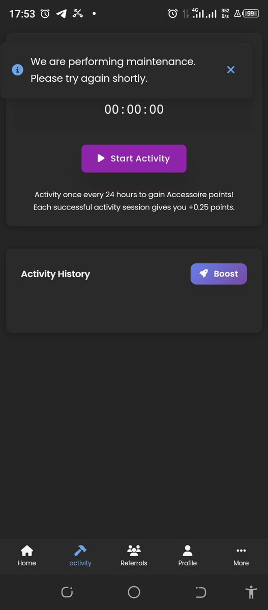 PeluAde_'s tweet photo. @Access_Chain Maitainance in progress is what it showing since a friend gave this app https://t.co/RQtMOClyOu