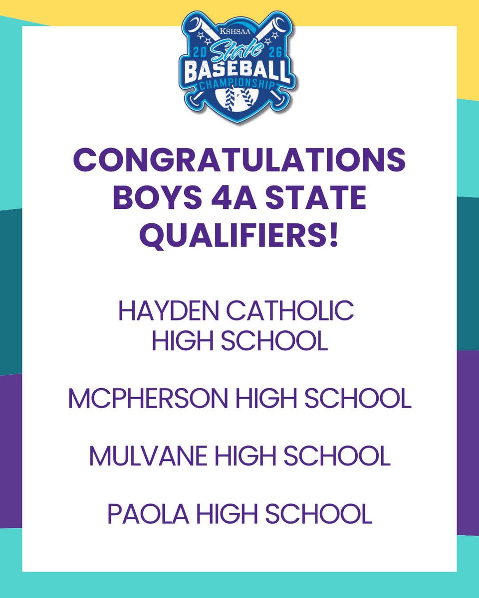 VisitMHK's tweet photo. Good luck to all those competing in the 2026 Kansas State High School Activities Association 2-1A, 3A, &amp; 4A State Baseball Tournament this week! Welcome to Manhappiness! https://t.co/Ne4MGkJuHM