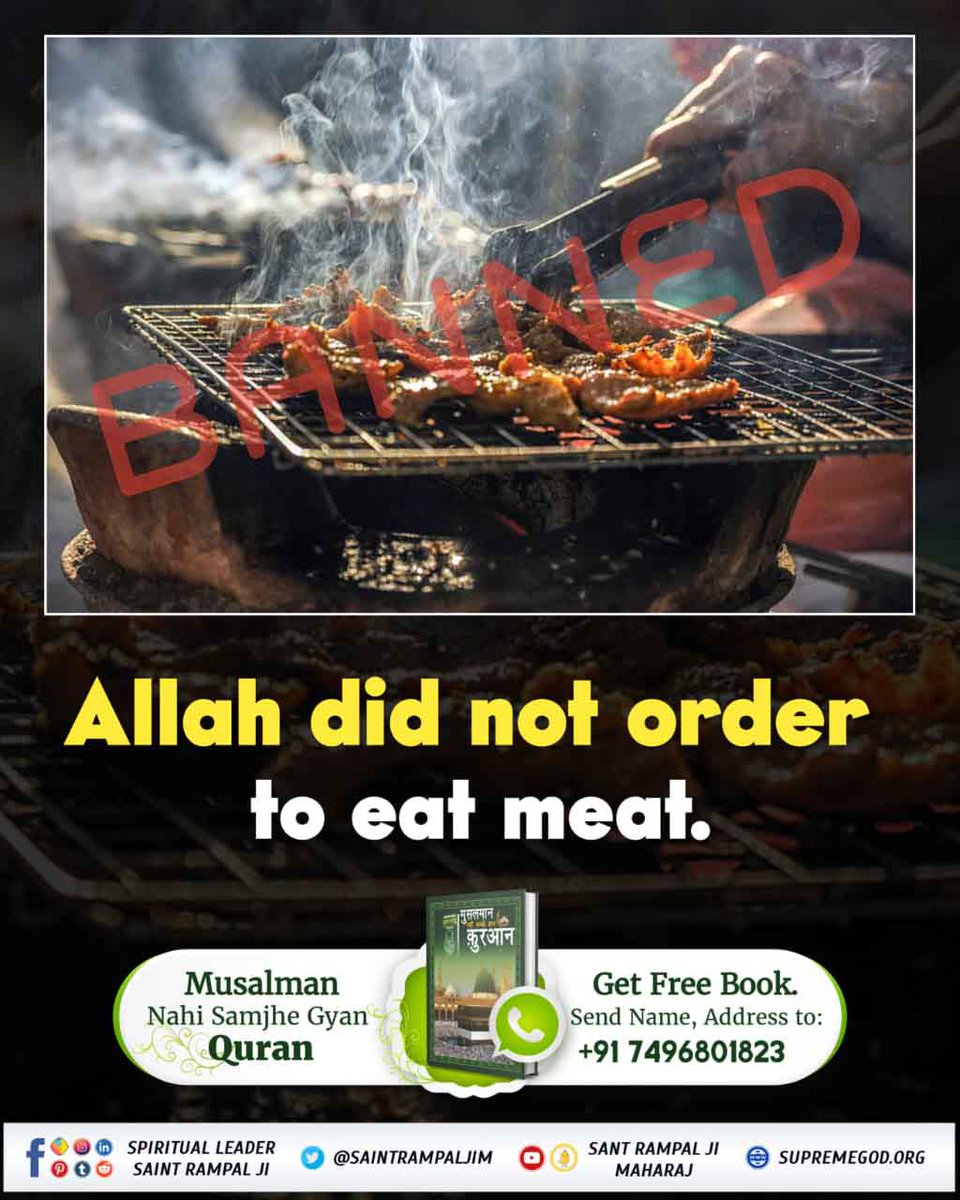 ms_chanda_2021's tweet photo. #जैसादर्दअपनेहो_ऐसाजान_बिरानै
Allah didn't order to eat meat.
Baakhabar Sant Rampal Ji https://t.co/0UYQNtzeJk