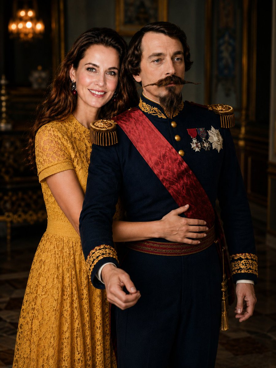 LadyAngelaIIIR's tweet photo. Me voici avec mon arrière-grand-père Carlo Luigi Napoleone Bonaparte ; je suis donc son arrière-arrière-arrière-arrière-arrière-arrière-petite-fille (à la quatrième génération), selon mon arbre généalogique. https://t.co/hXPBTpSO1V