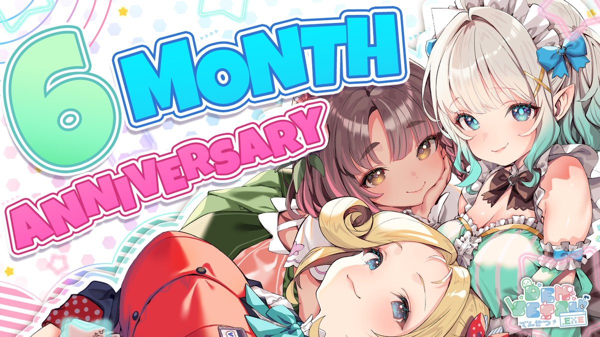 densetsuexe's tweet photo. 🔥SPECIAL EVENT🔥

Wow, no way!? It's been six months of Densetsu.EXE already!? A full half-year of living, laughing, loving!?💥

Join Mint, Vicky, and Phoebe this Sunday May 31st for a celebration of a legend that's only just begun!✨

Friends, games, and special surprises await!

#densetsuexe  

🔽WAITING ROOM🔽