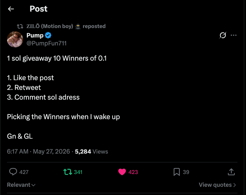 belphegor_sol's tweet photo. @PumpFun711 W Pump!!

GwPmpTwdyesmcZ6JseSbPcEzniRSrmRsWrztfZNdxjky https://t.co/lAGMQKE6dm