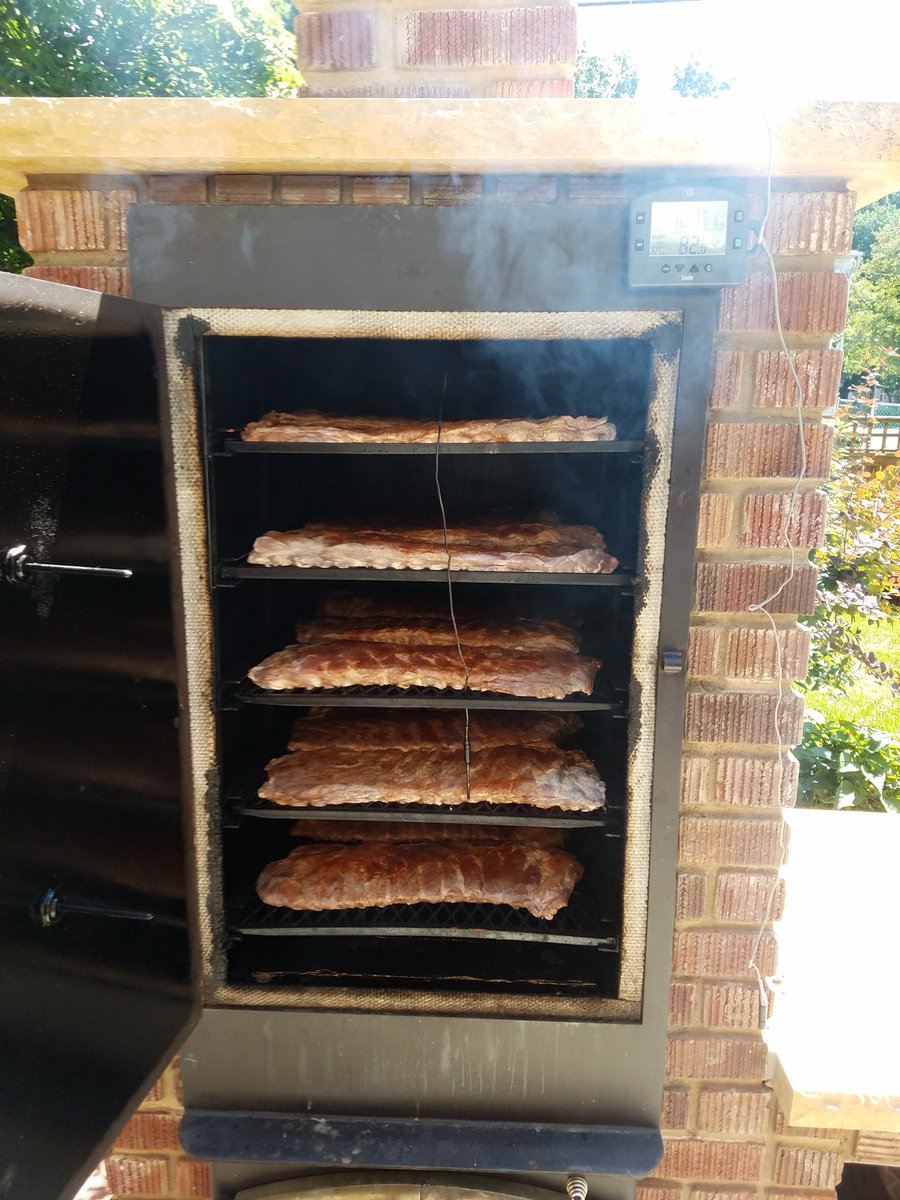 YourSteve's tweet photo. @meathead I’m sorry. It’s way over-seasoned, and two sticks of butter per rack? Seriously? I’ve learned to let the flavor come from the wood and minimal seasoning. Spritz or a water pan, yes. https://t.co/3HenlylU1X