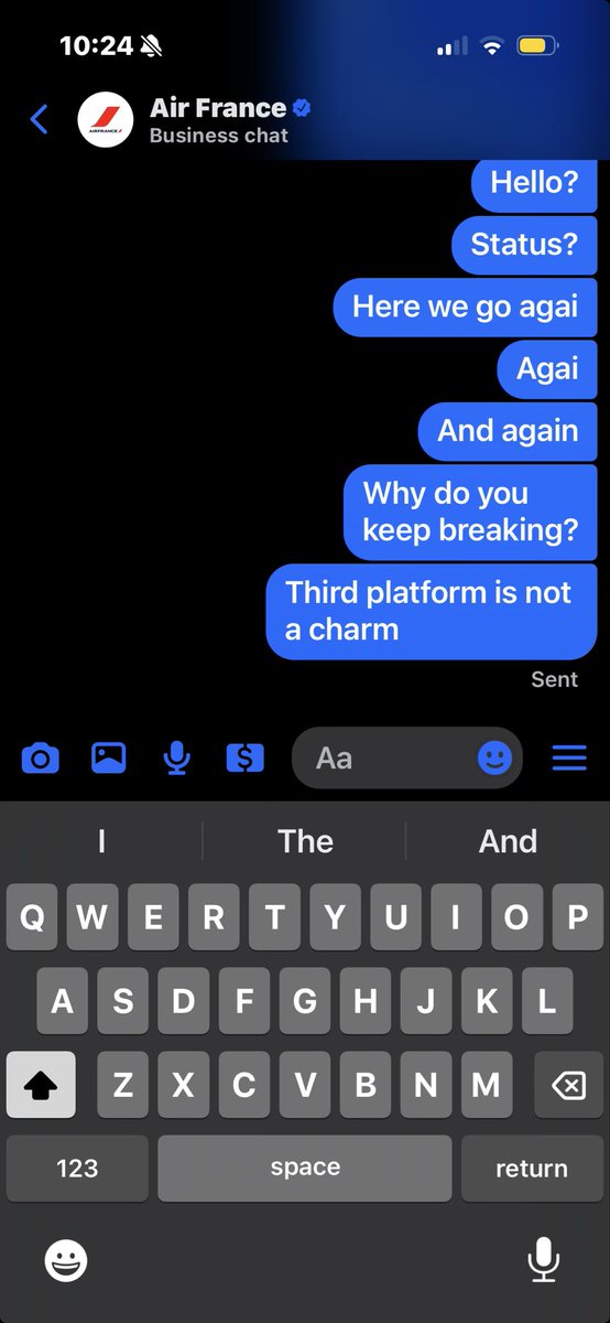 brentrt's tweet photo. And your Messenger app also is broken. 

Wow. Just low quality wow. https://t.co/YIR6TRXBuN
