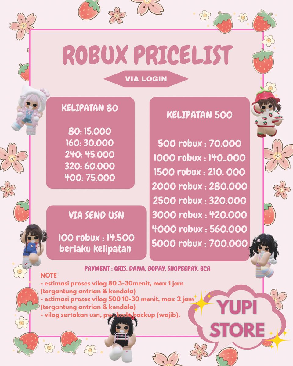 Yupi🍭robux fsr on WA tweet media