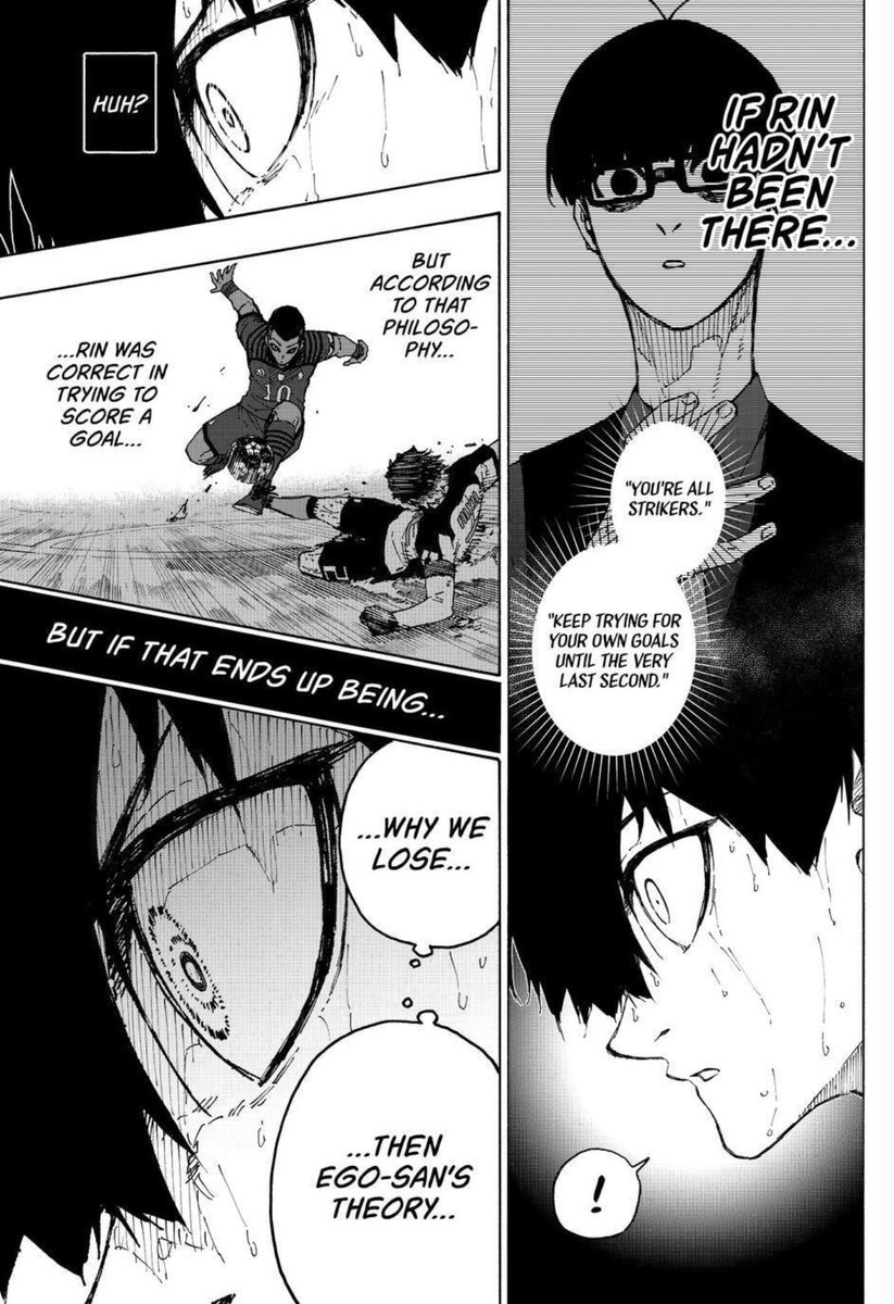 rigardsonn2's tweet photo. @monkeyman999_ @Zakashiii @Roaring786 @bluelockrensuke How is Rin wrong when Ego said that every player should play for their own goals and not for the sake of blue lock??? Isagi even says Rin isn’t wrong because Ego’s philosophy literally says this https://t.co/rlrkeUG8aA