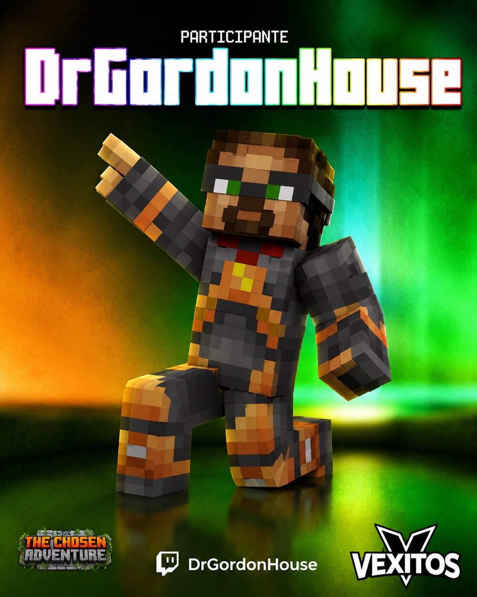 TheChosenSMP's tweet photo. 44/80  
【Participante】    

Directamente a The Chosen Adventure llega...
!DrGordonHouse! https://t.co/wb01qfITtC