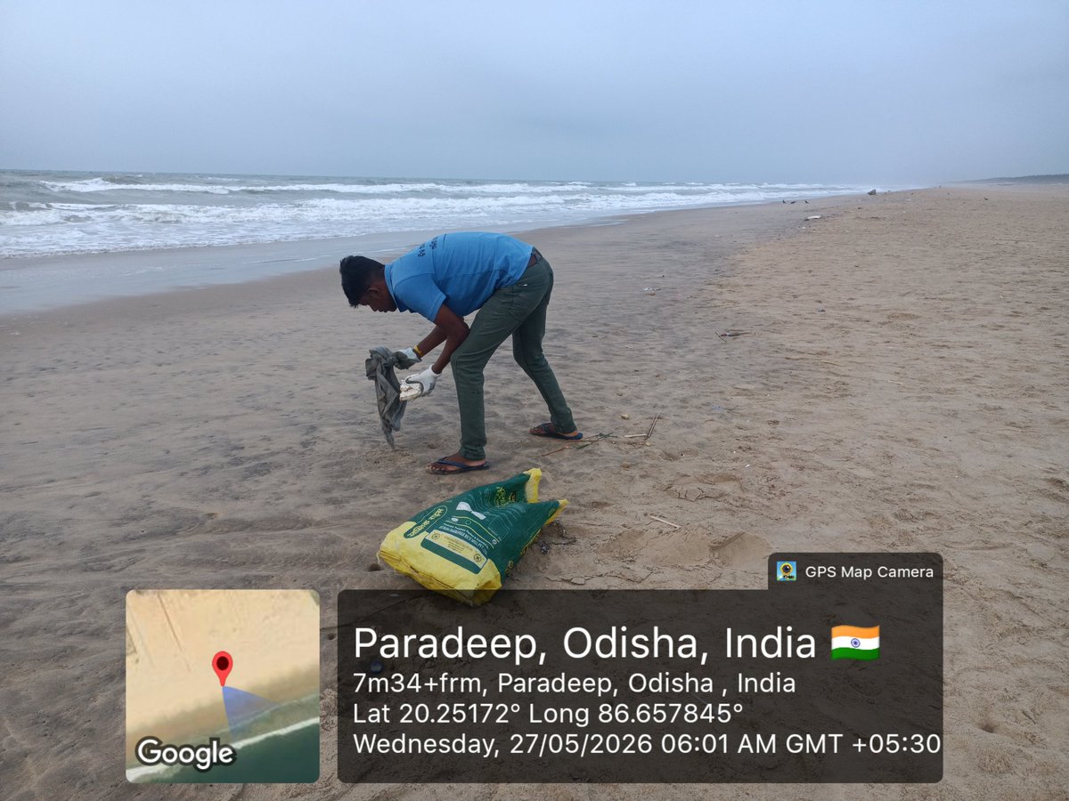 BapiGochhayat2's tweet photo. Till today - 397
This is my every day cleanup &amp; awareness drive at Paradeep Beach (Odisha) &amp; today I collected 15 kg of plastic waste &amp; kept the environment clean.
#SaveEnvironment 🙏

@ForestDeptt
@pccfodisha
@Siba_TNIE
@DrHariBabuK
@tanaya_p
@bestinodisha
@dfomangrovefdwl https://t.co/UJLkqiMwbt