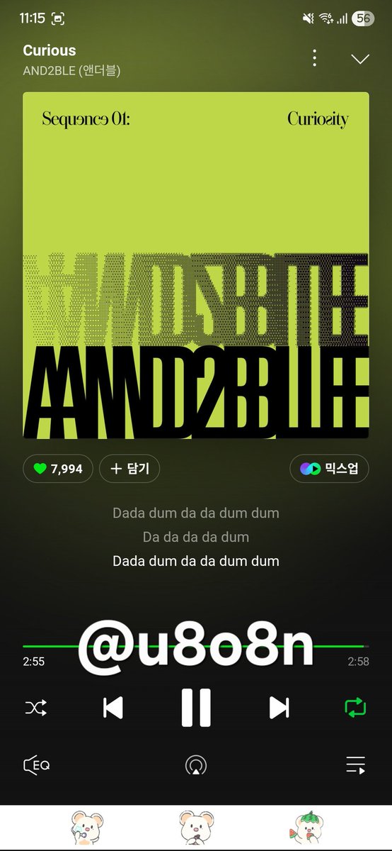 u8o8n's tweet photo. 11시
#AND2BLE #앤더블 #AND2BLE_CURIOSITY #AND2BLE_Curious #Curious_STREAMING https://t.co/cC3stlPwjS