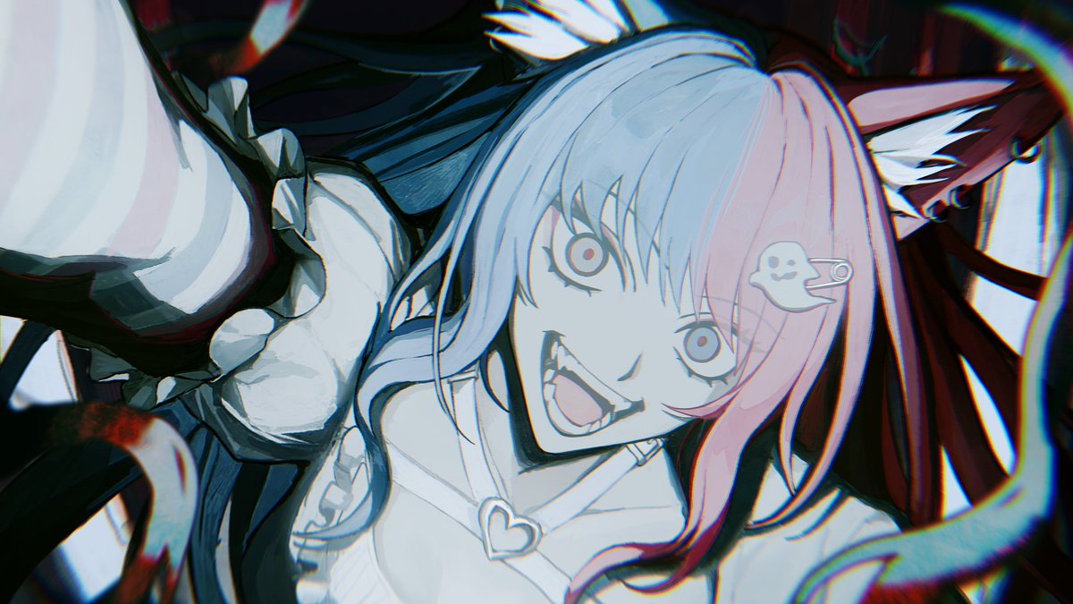 Digi_Kat_'s tweet photo. @Shirokobo Hi hi I'm Digi Kat!! I'm a bakeneko vtuber who loves all things spooky 👻 💙💜 https://t.co/ZyYfAVaD8l