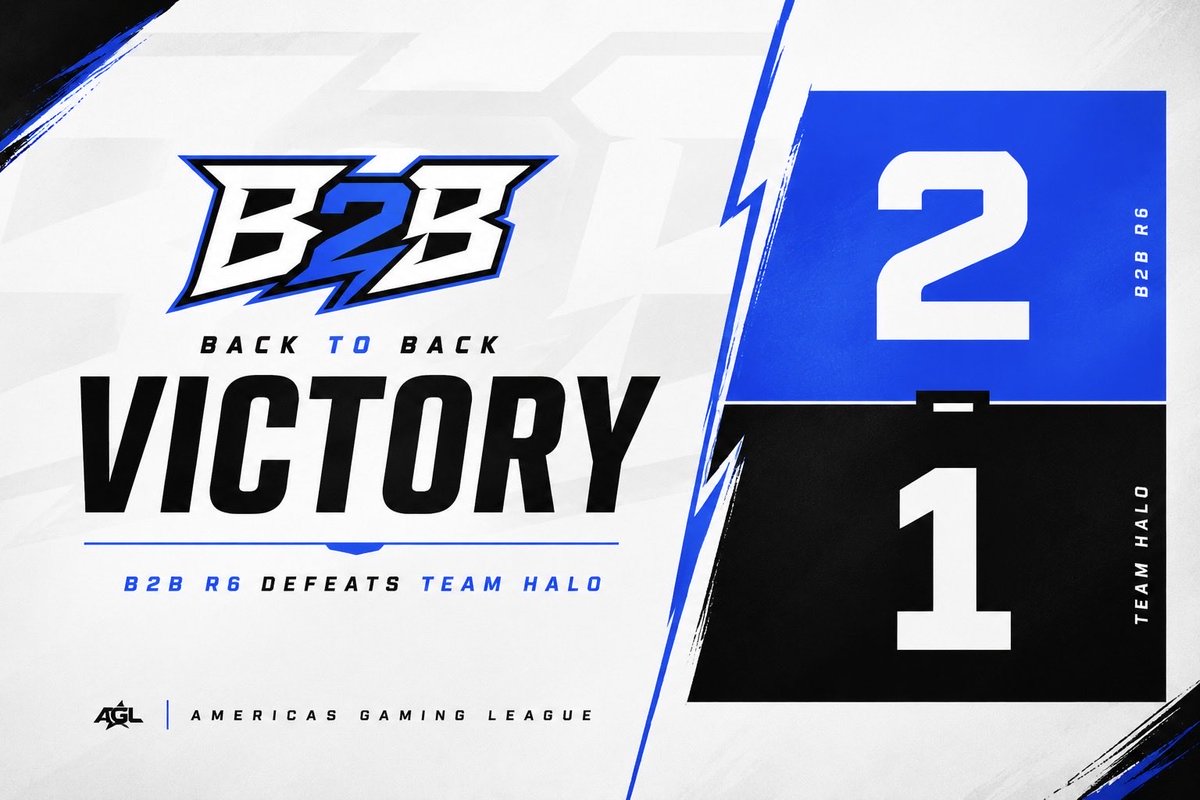 Back2Backgg's tweet photo. B2B R6 gets the 2-1 win over Team Halo to start 1-0 in @AGLR6X. 

GGs and onto the next.

#B2B #R6 https://t.co/S1kBAy0Pw5