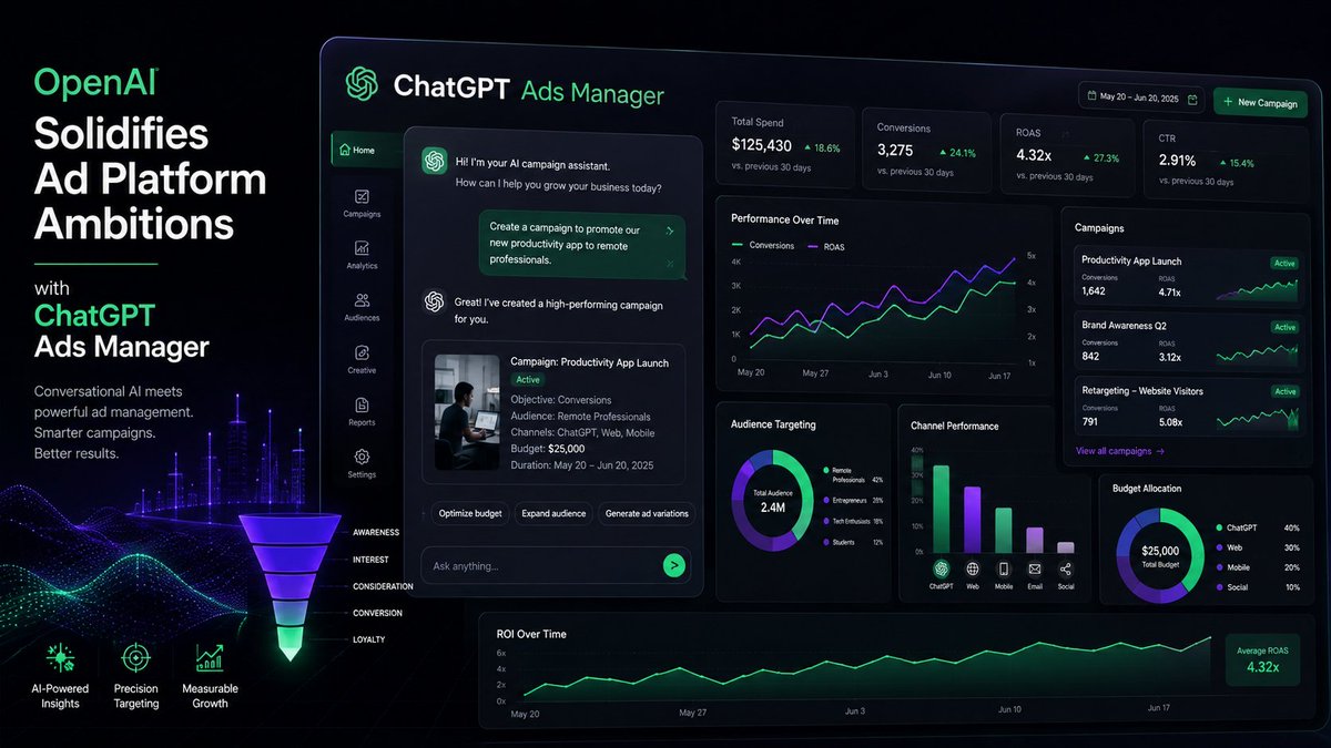 killviewagency's tweet photo. OpenAI Solidifies Its Ad Platform Ambitions with ChatGPT Ads Manager https://t.co/e19Px5vS89 https://t.co/vRQITT6t5E