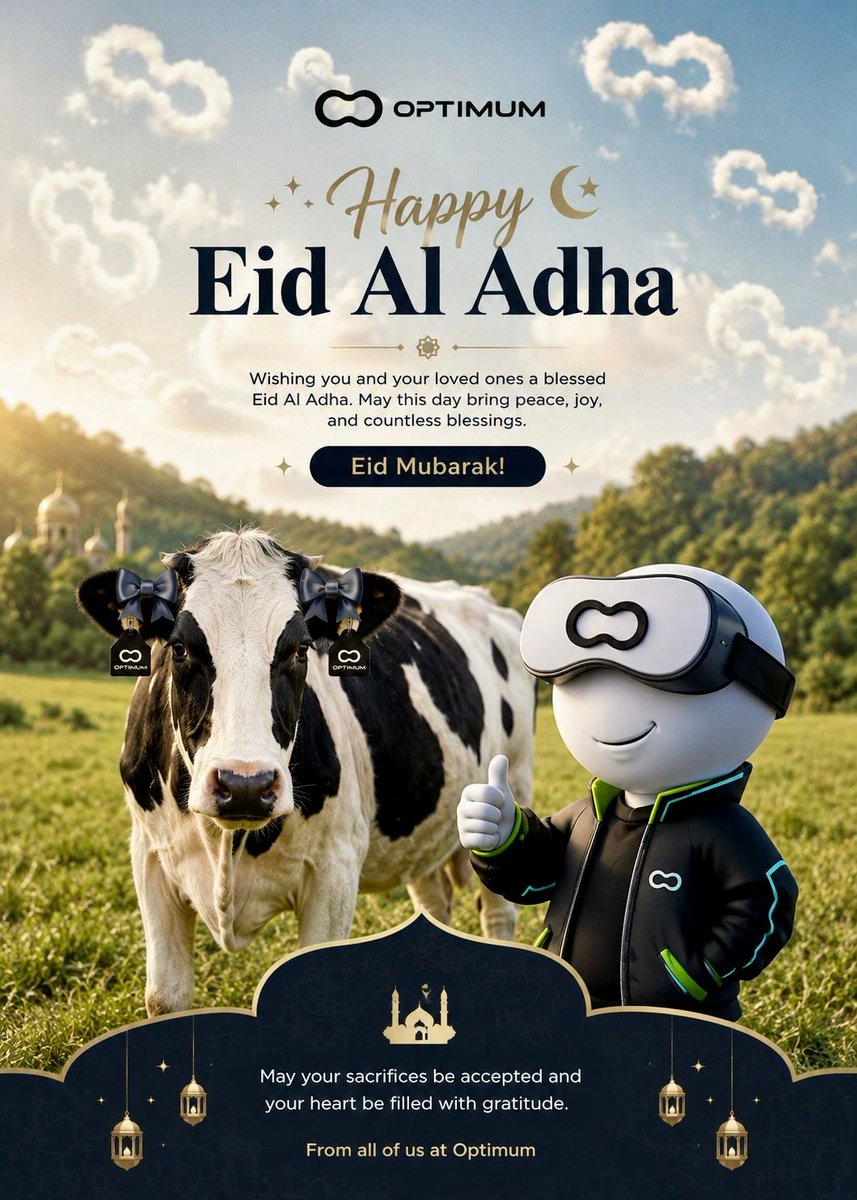sol_ecer's tweet photo. As Optimum builds a faster and more connected future for the global digital economy, Eid al-Adha reminds us that true progress is also built on sincerity, sacrifice, and shared purpose. 🌙✨

May this blessed occasion bring strength to keep moving forward, wisdom to grow together, and gratitude for every journey we share.

Happy Eid al-Adha from Optimum. 🤍
@get_optimum