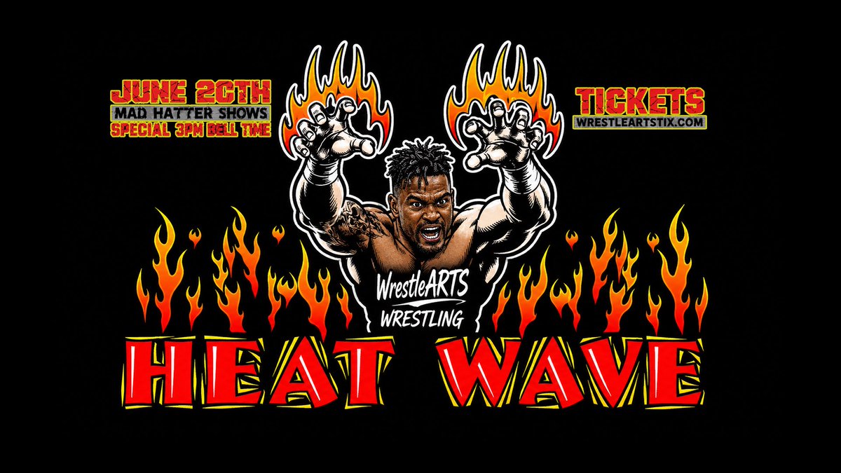 WrestleArtsIndy's tweet photo. On Saturday 6/20, WrestleARTS goes EXTREME with HEAT WAVE at @MadHatterShows in Greenwood, IN! Special 3pm bell time. https://t.co/FJUboOIECe