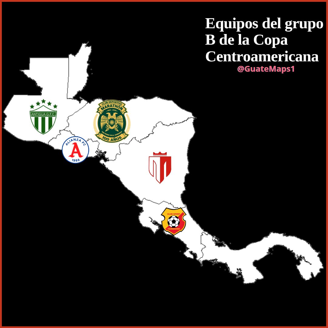 Guatemaps1's tweet photo. Los 4 grupos de la Central American Cup en mapa ⚽️ https://t.co/LgjcimNova