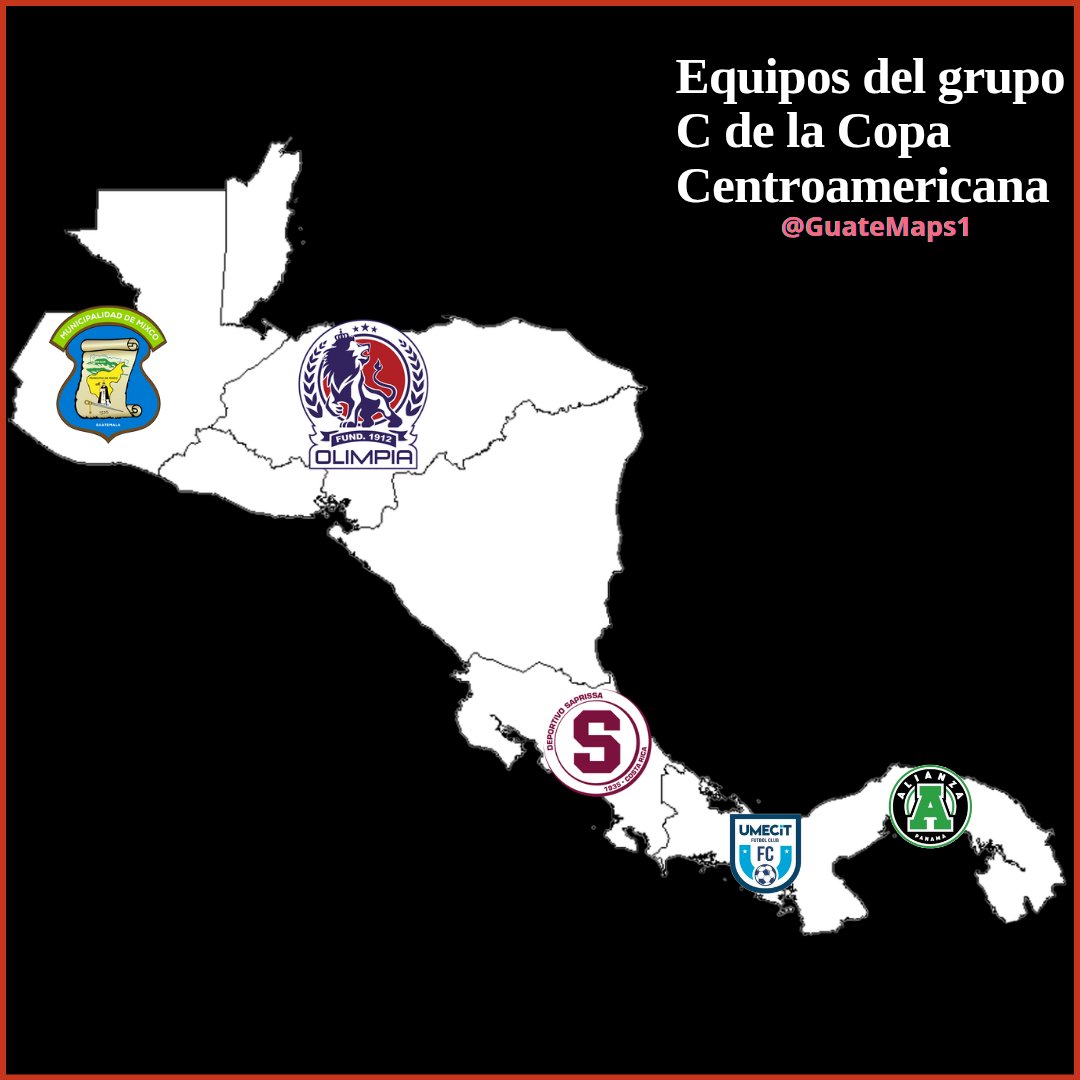 Guatemaps1's tweet photo. Los 4 grupos de la Central American Cup en mapa ⚽️ https://t.co/LgjcimNova