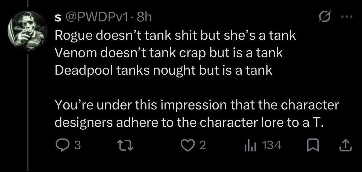 _supremejay16_'s tweet photo. @PWDPv1 @Foolm3tal @Leozzarios @X0X_LEAK Correct however this was the initial tweet I replied to. I’m in agreement with you that cyclops would make a good tank but it wouldn’t make as much sense as the 3 characters you named. Scott is tougher than the average human but he’s not a juggernaut. https://t.co/nVnnCmfVgb