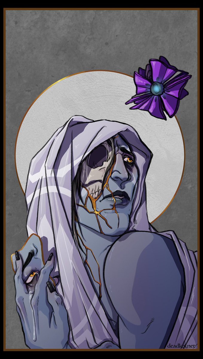 DeadKoi's tweet photo. I have a lot of Destiny 2 art but I think this is the drawing most people know me for.  I was always chasing that artist of the week emblem so to have this show up on the witch queen showcase is still one of my proudest moments.  Thank you all 💖
@A_dmg04 #destiny2 https://t.co/gWyWGlRR7G
