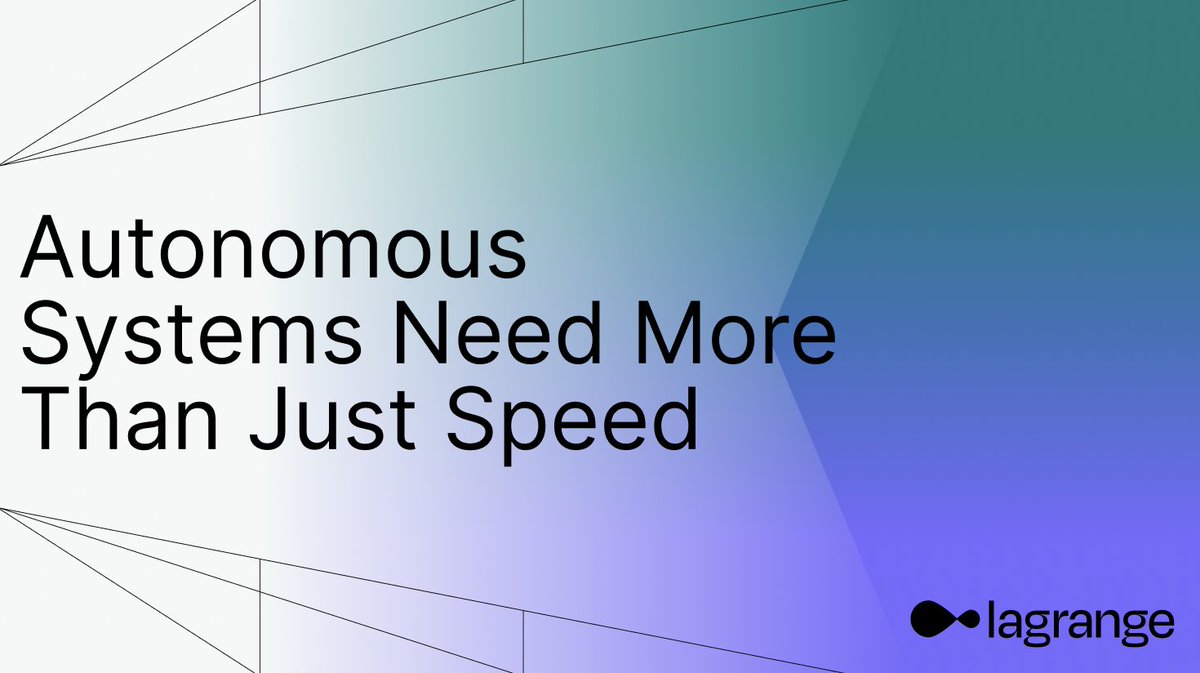 lagrangedev's tweet photo. Everyone talks about speed in autonomous systems.

But speed isn’t what breaks things.

It’s acting fast on incomplete, inconsistent, or wrong information.

In real-world environments, correctness is the bottleneck.

We’re just starting to feel it.

Full piece: https://t.co/l0QSGPypjv