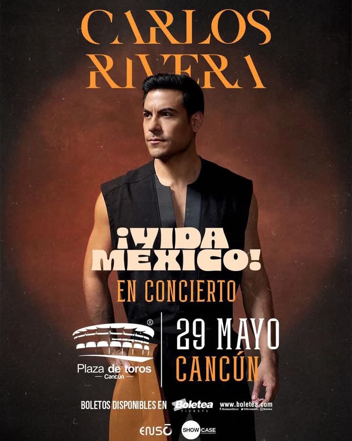 JathzyM's tweet photo. ✨ #CarlosRivera en unos días en Cancún con su ¡VIDA MÉXICO TOUR!🇲🇽✨

📍 Plaza de Toros Cancún
🗓️ Este 29 de mayo del 2026
🌊☀️🌴Ciudad: Cancún, Q. Roo.

@ClubSoloTu 
@sonymusicmexico 
@WestWoodEntt 
@STsedeIrapuato 
@SoloTuSedeLeon 

#ClubOficialSoloTu 💙 #SedeGuanajuato https://t.co/Og8xbpwhI8