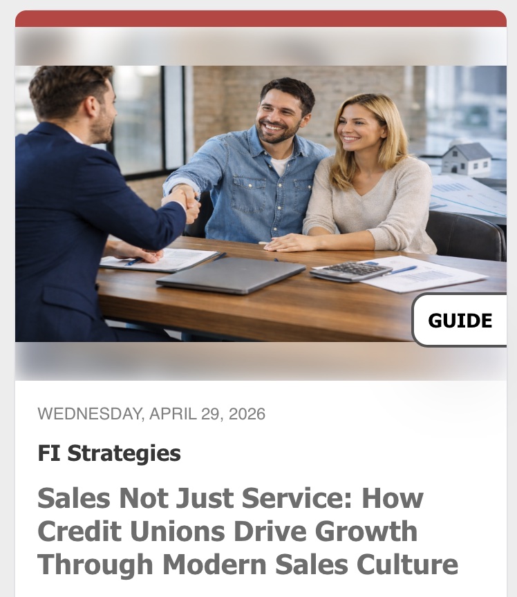 CUbroadcast's tweet photo. Check out FI Strategies complimentary guide on "Sales Not Just Service: How Credit Unions Drive Growth Through Modern Sales Culture" on our CU Knowledge Hub page for #creditunions #financialservices ... https://t.co/6bfwF7iQ4m https://t.co/NGyoxOl6b6