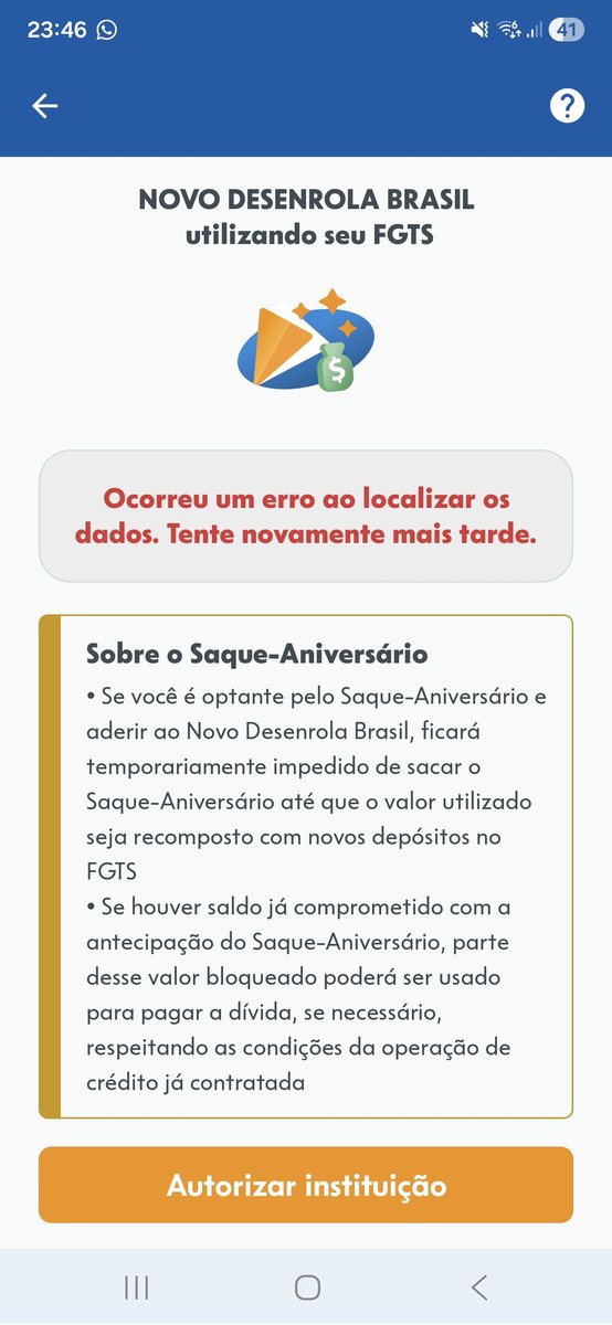 mortera67's tweet photo. O app do FGTS no Desenrola Brasil de geral esta assim? Nao consigo ver o valor disponível para usar. https://t.co/kpdPnt7BNM