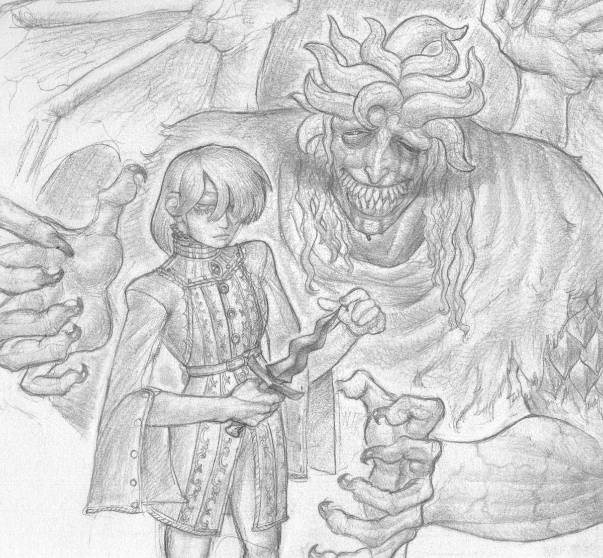 SeniorRuperto's tweet photo. A Warlock and his Patron. https://t.co/gt1QxGSqQN