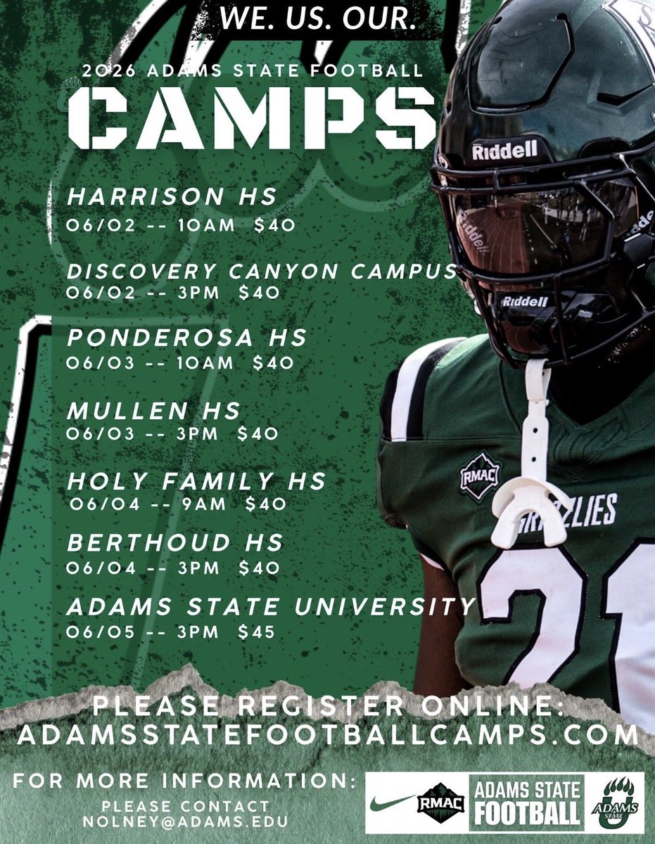 TaydenLevier's tweet photo. Thank you to @coacholney of @asugrizzliesfb for the camp invite. Can’t wait to go compete! @PalmerRidgeFB @DGrob_ @Coach_ZC @CoachX_FB https://t.co/nKnhanPHLe