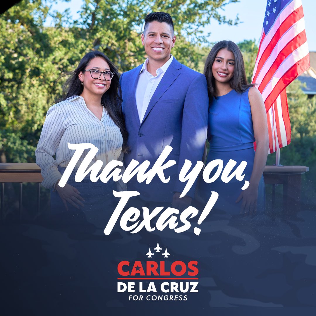 CarlosForTexas's tweet photo. We did it. To every voter, every volunteer, and every family who trusted me with this fight, thank you. Texas, you showed up, and I will never forget it. #FlyFightWin https://t.co/FZwNUgt2A8