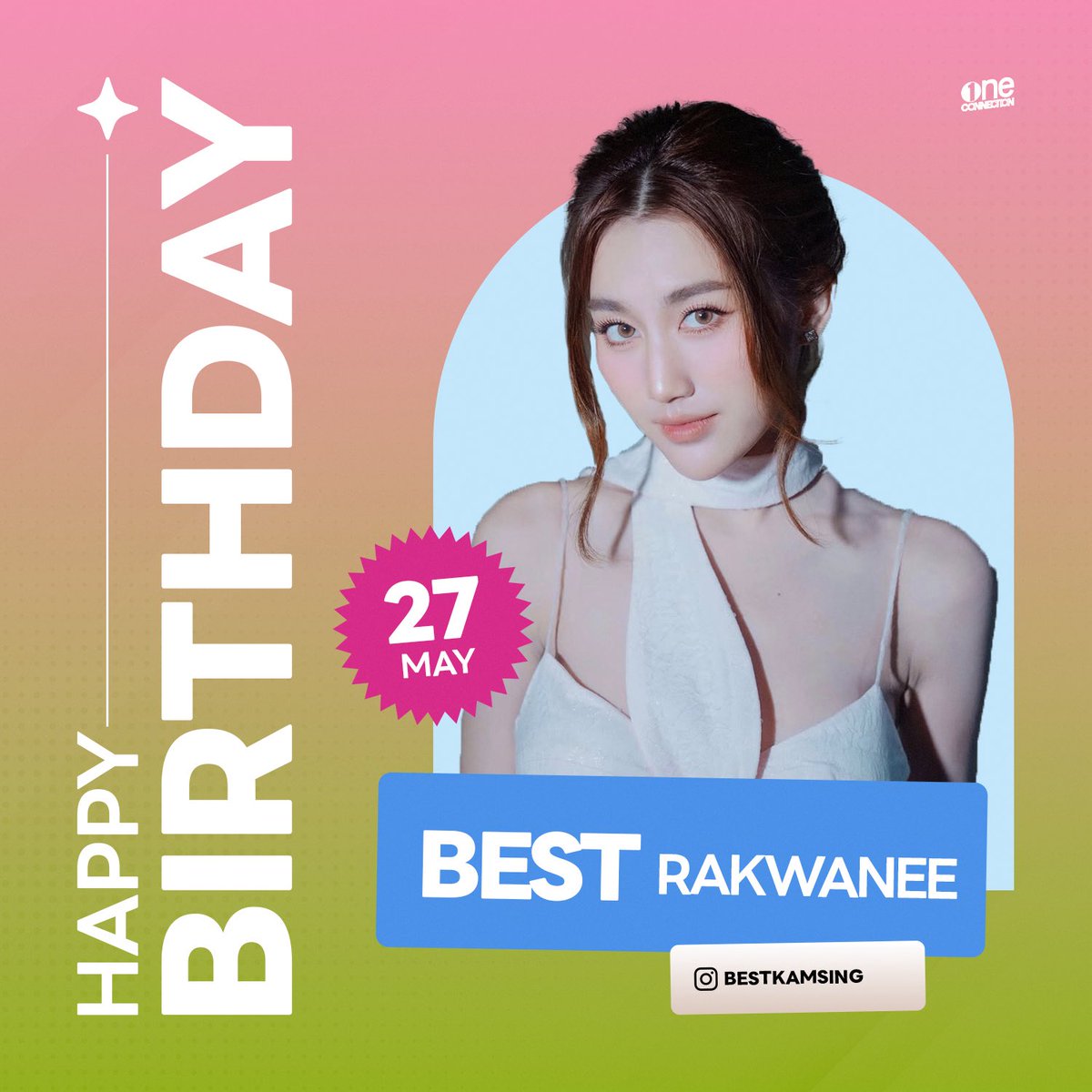 Oneconnection31's tweet photo. 27.05
Happy Birthday to BEST
สุขสันต์วันเกิด “เบสท์ รักษ์วนีย์“
.
#ช่องวัน31 
#oneconnection
#bestkamsing https://t.co/LAnPJqUgd4
