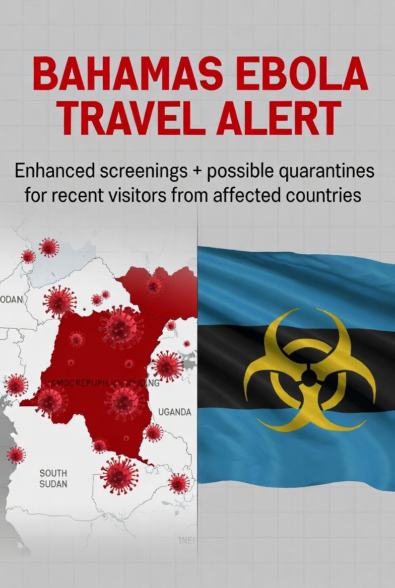 healthalertss's tweet photo. 🛑BREAKING: The 🇧🇸Bahamas just announced enhanced health screenings AND possible quarantines for travellers who visited DRC, Uganda, or South Sudan in the last 30 days. 
Ebola precautions are spreading globally. 
Is your country next?
Which nations should be taking stronger action? 
#Ebola #TravelAlert #HealthNews #BahamasFollow @healthalertss