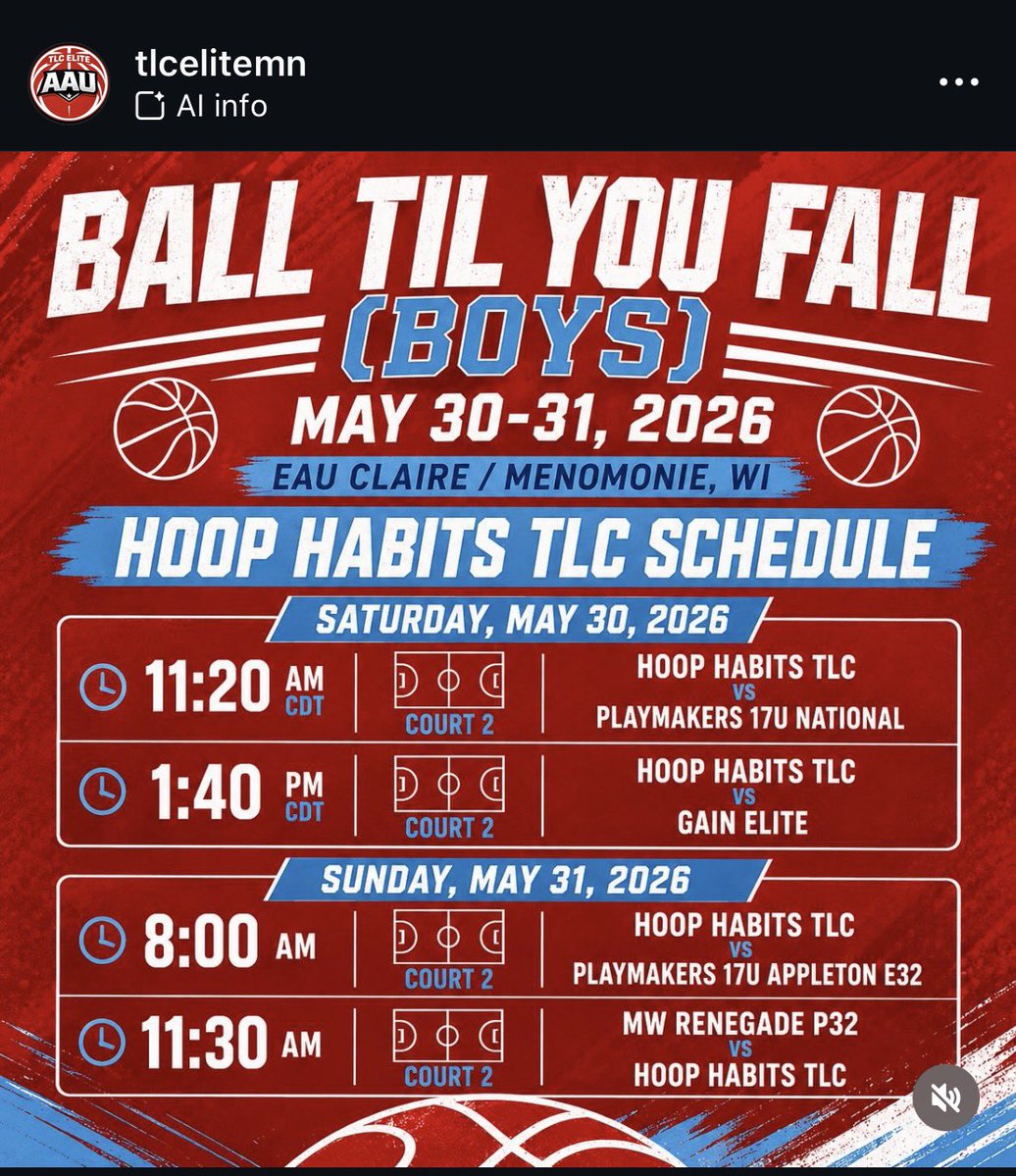 McpipeRy's tweet photo. This weekend schedule!! Ready to get back out there!! @MplsFutureABall @TLCEliteMN https://t.co/afSqKi5yqA