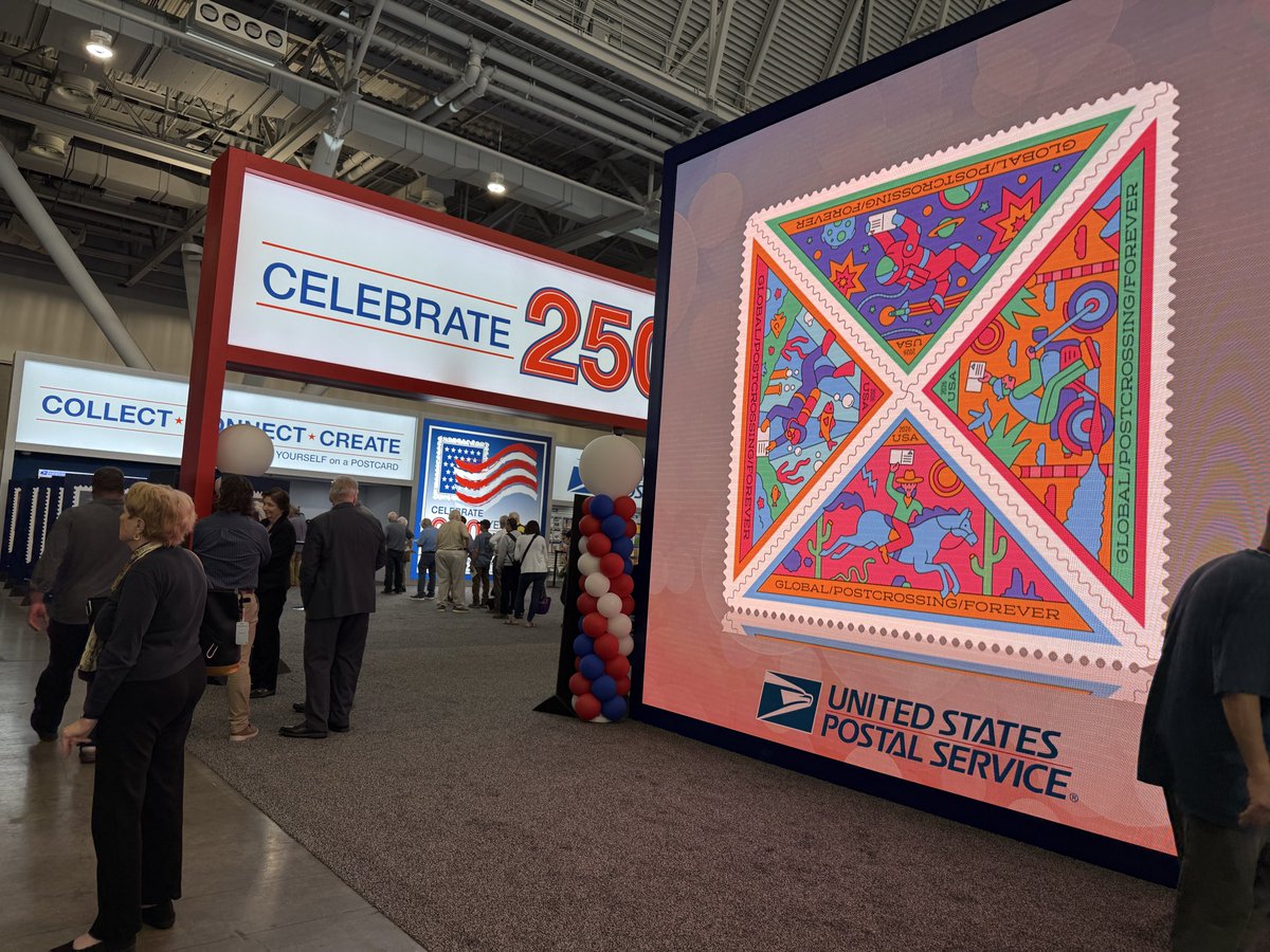 BetterPhilately's tweet photo. @USPS @IndiaPostOffice @Boston2026Expo New issues!

Many new stamps dedicated at @Boston2026Expo. Great attendance for @USPS ceremonies like @postcrossing, American Bison, &amp; stamp encore. Issue programs are handed out to all!

UN stamp on @America250 is sold out at the show booth.

#Stamps26 #BetterPhila @unstamps https://t.co/XpJM4T4a3L