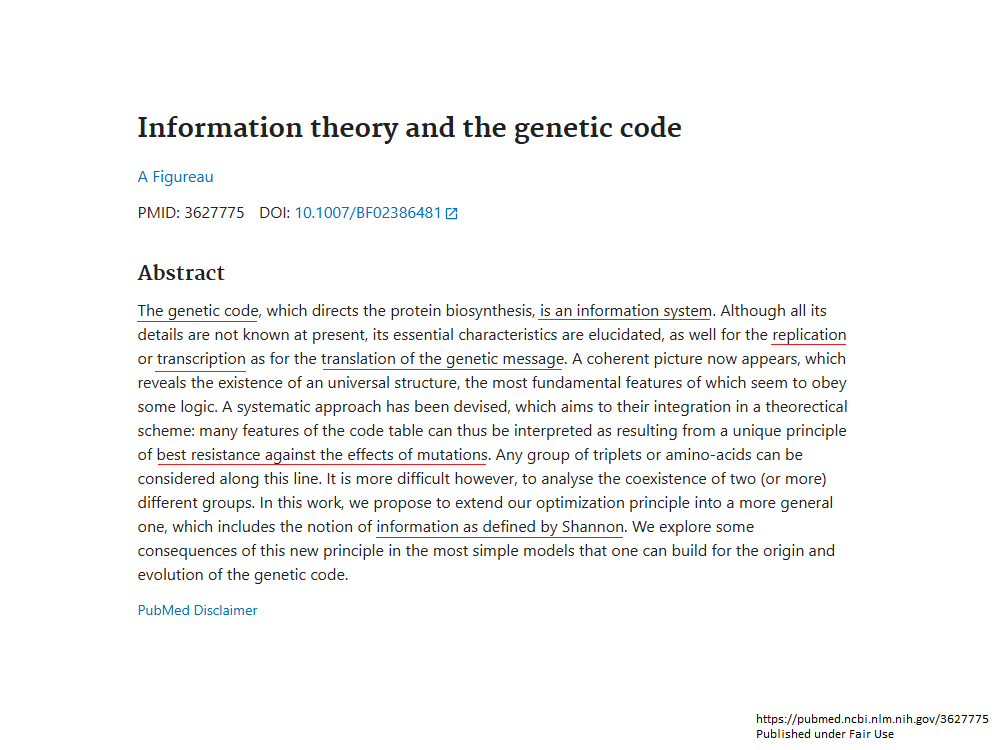 ApolloRegime's tweet photo. Information theory &amp; the genetic code
https://t.co/MzEclcg0Go https://t.co/I6Axbd66Aa