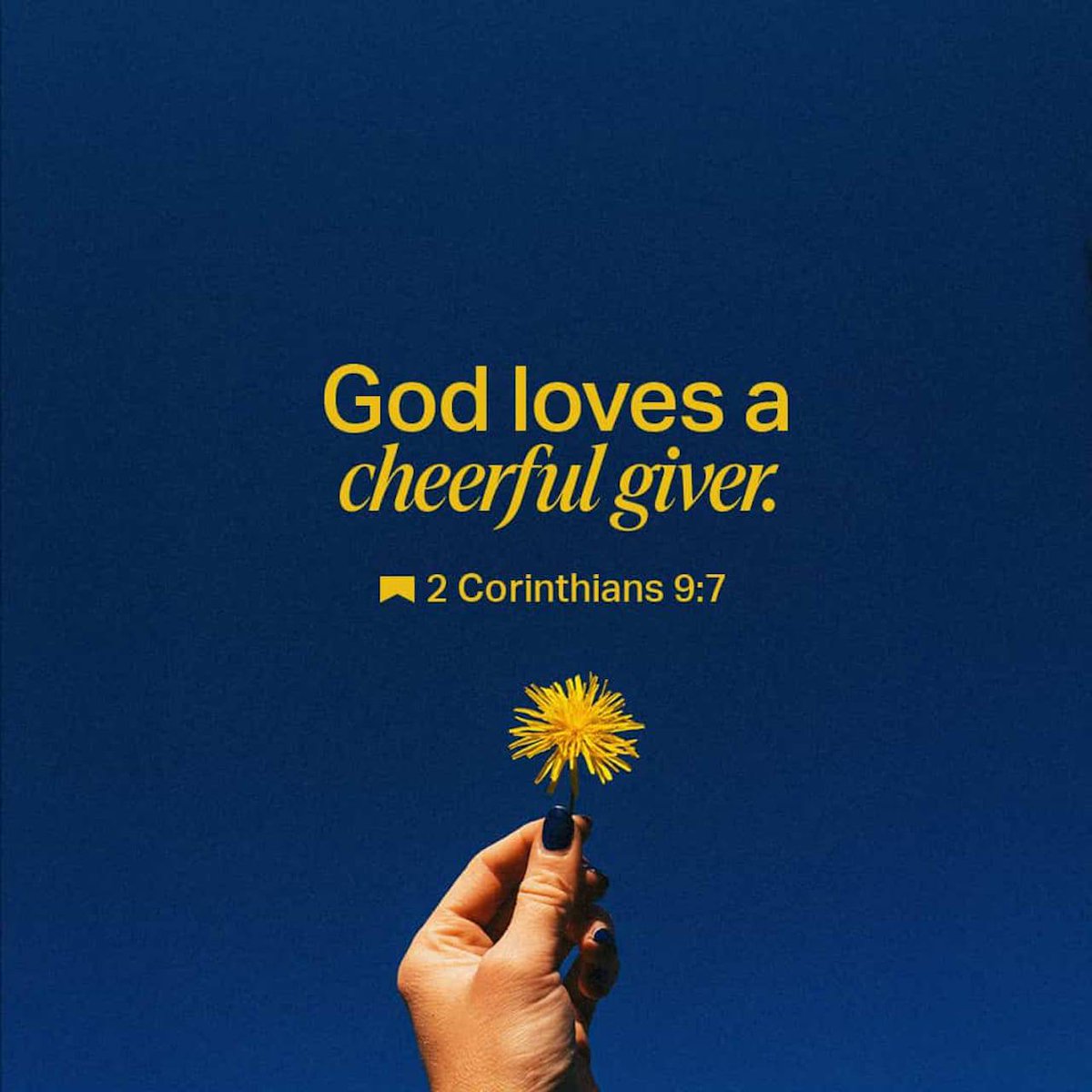 EssienEb's tweet photo. 2 Corinthians 9:7 NIV
[7] Each of you should give what you have decided in your heart to give, not reluctantly or under compulsion, for God loves a cheerful giver. 

https://t.co/Y2dQsFvGk9 https://t.co/7jWFIapGAK