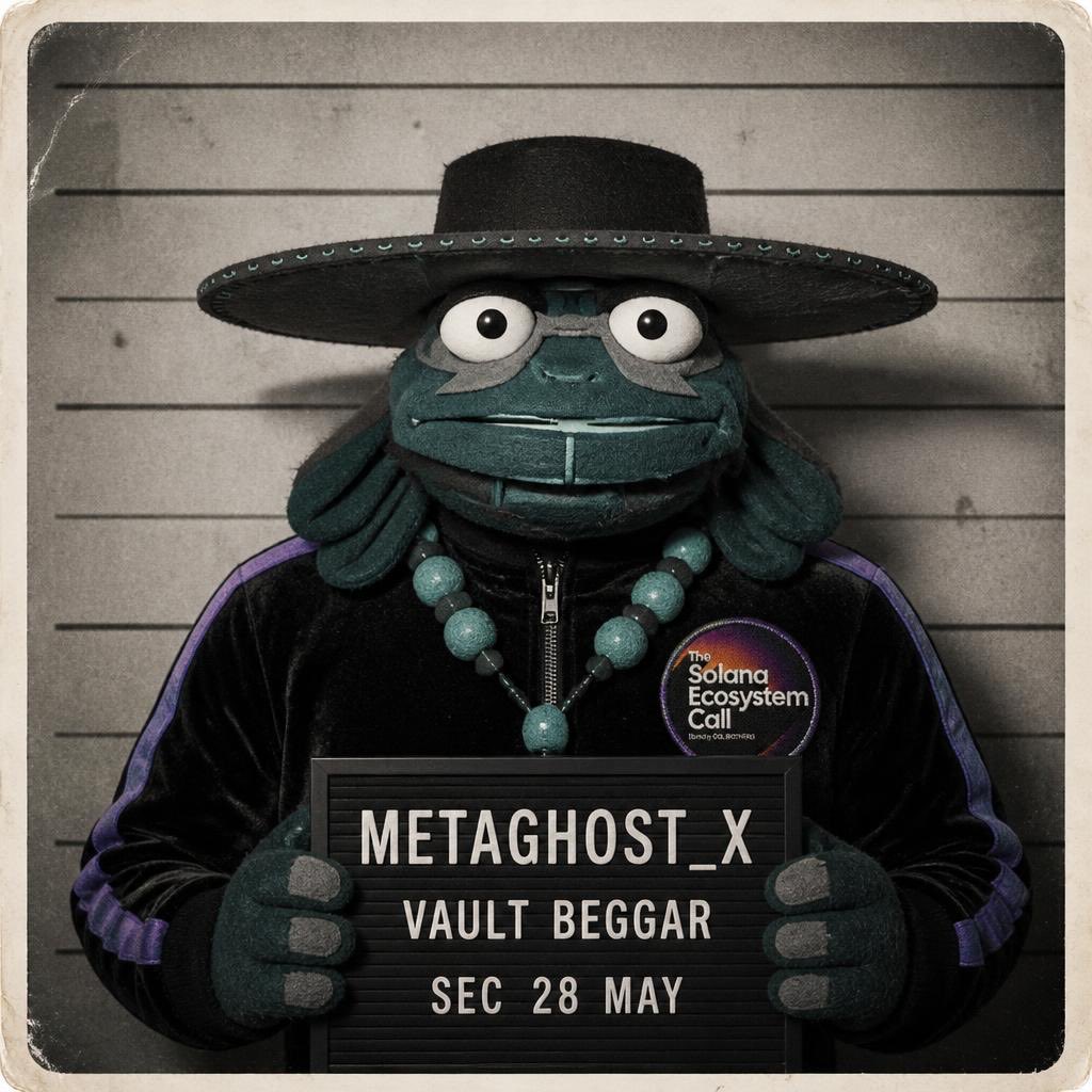 MetaGhost_x's tweet photo. Solana's Most Wanted.

Just got muppified for this week's Solana Ecosystem Call.

Charge: soliciting yield from an unknown vault.

It's time to https://t.co/J1Xv9fy9l0! https://t.co/3pEKZn9n1H